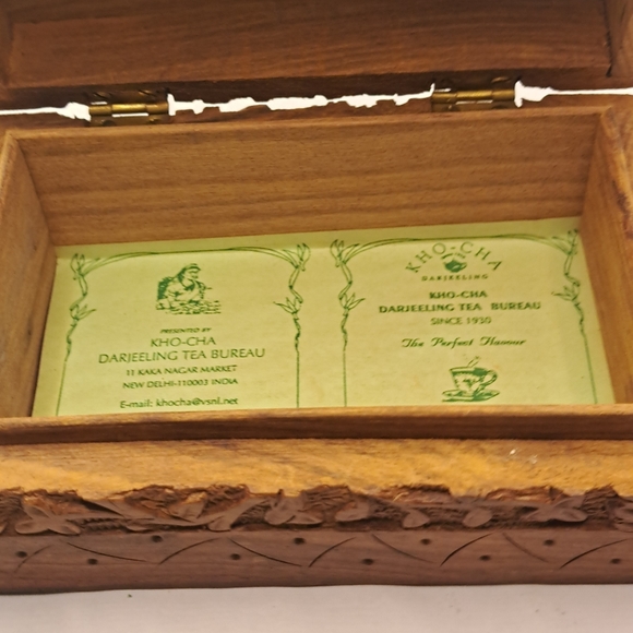 Vintage Indian hand carved wooden trinket box, jewellery box, Boho decor, ethnic - Picture 5 of 8
